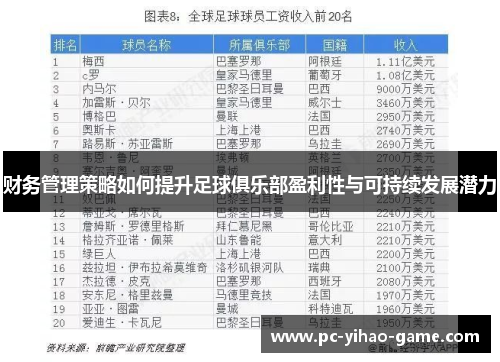 财务管理策略如何提升足球俱乐部盈利性与可持续发展潜力
