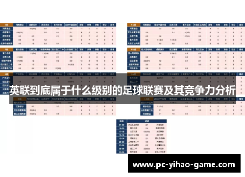 英联到底属于什么级别的足球联赛及其竞争力分析